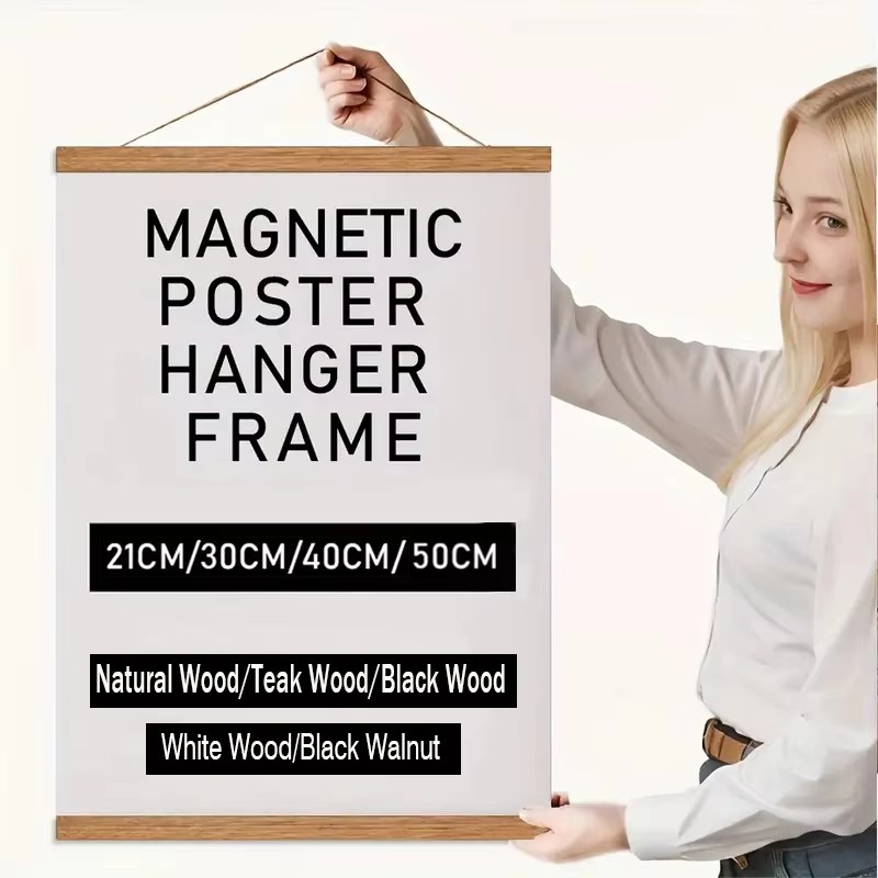 Engraved Wood Frame - Cadre magnétique pour affiches 21 30