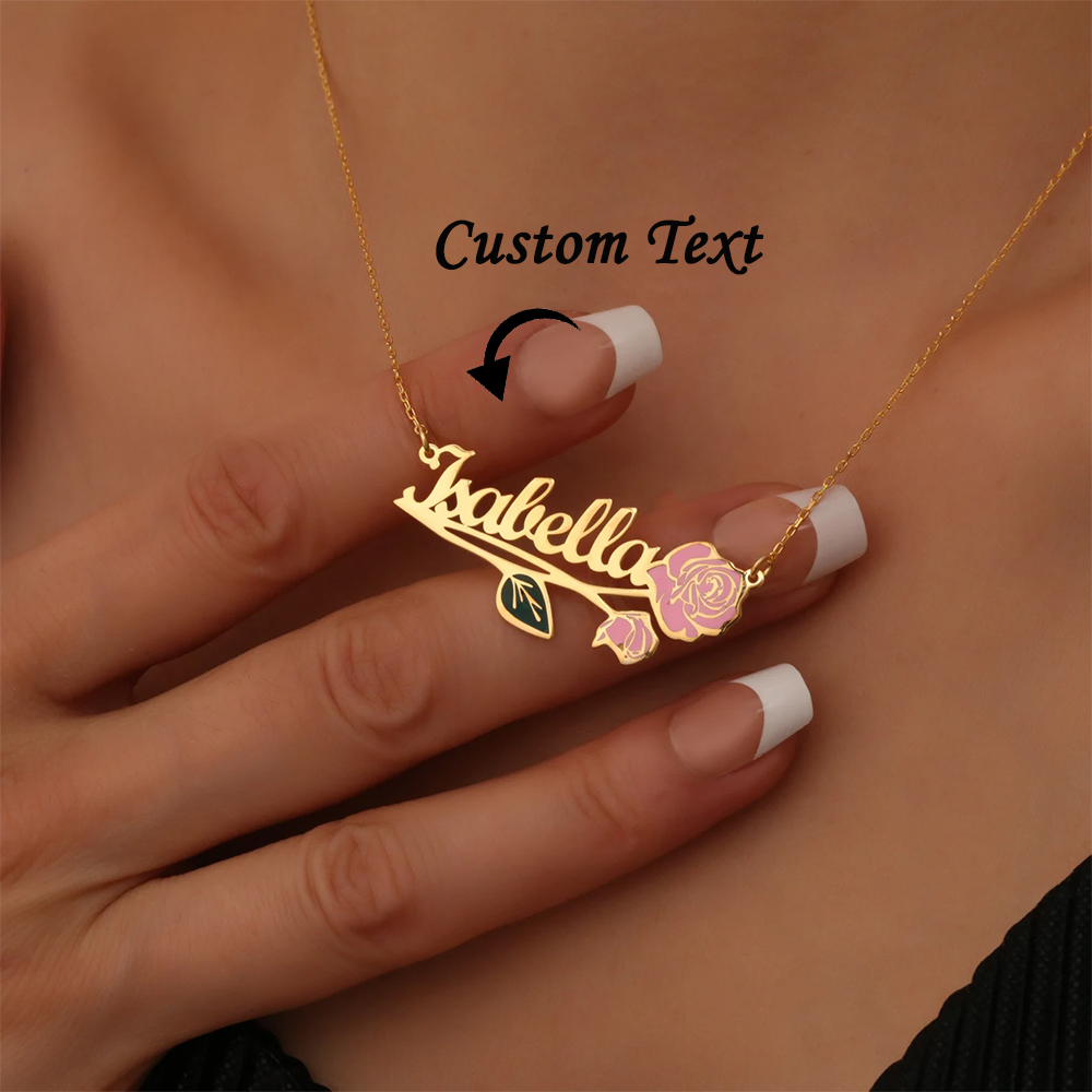 Birth Flower Necklace - Collier personnalisé avec fleur de naissance