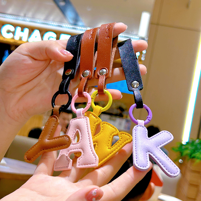 Monogram Keychain Leather - Porte-clés créatif en cuir PU avec
