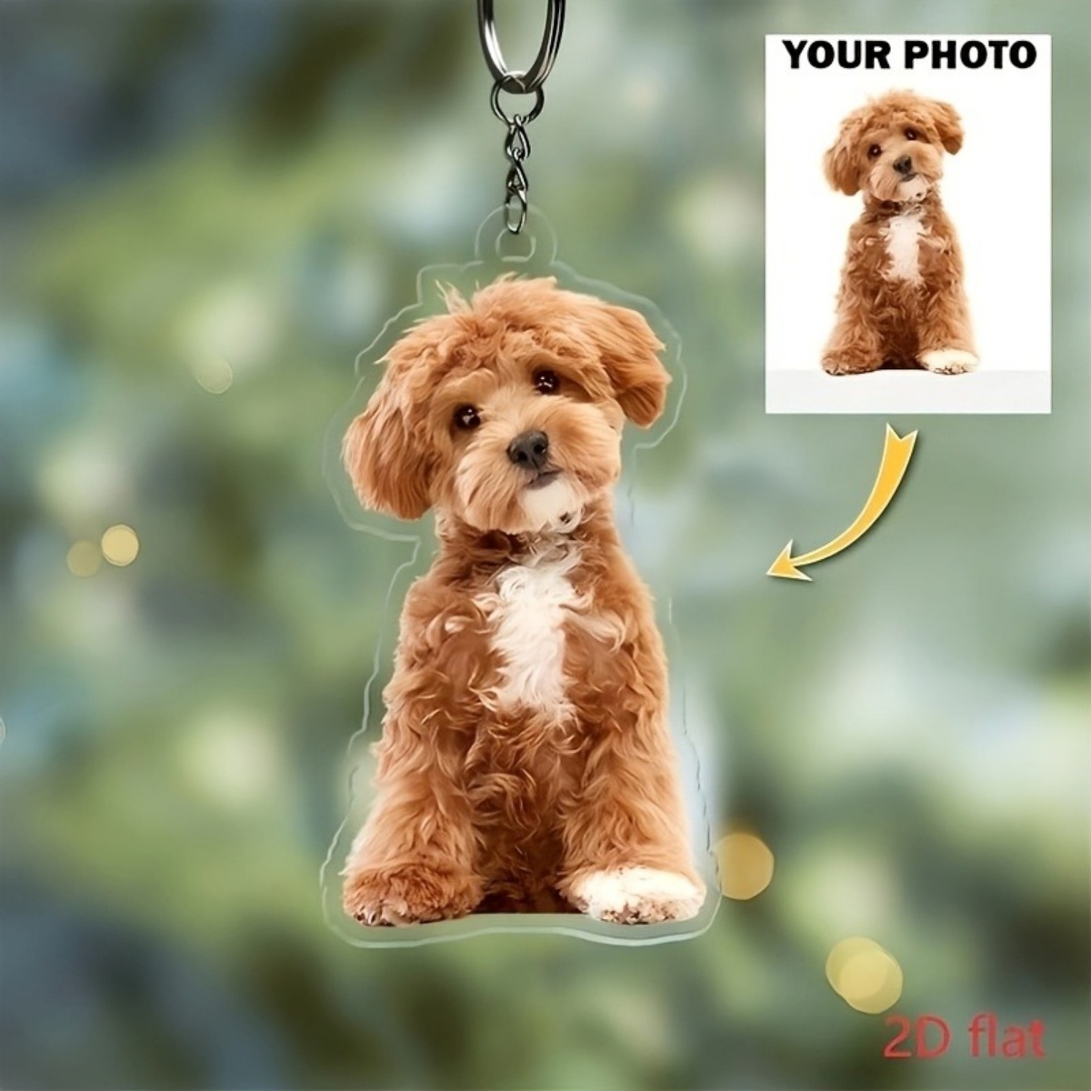 Pet Portrait Custom - Porte-clés photo personnalisé – Porte-clés en