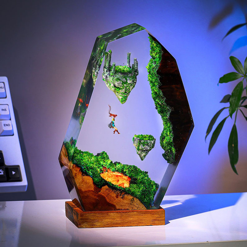 Custom Night Sky - Lampe de table en résine Scène