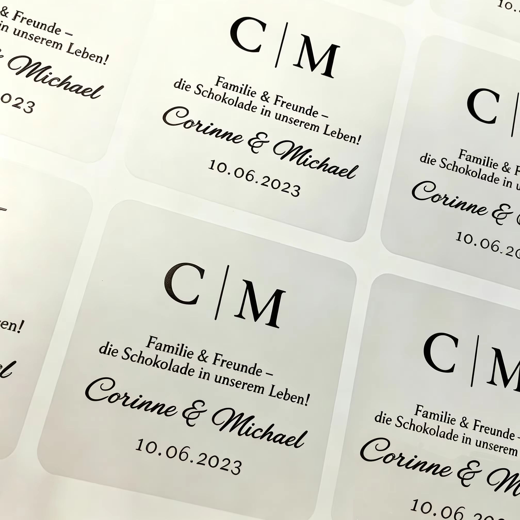 Personalised Candle Label - Autocollants de mariage personnalisés, 100 feuilles,