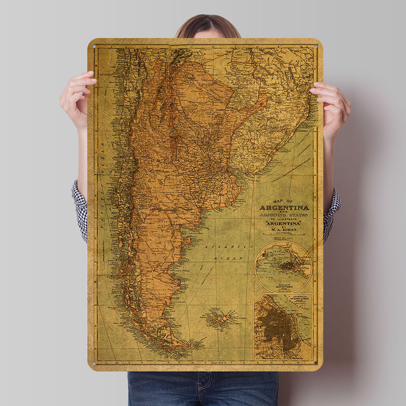 Custom Map Poster - Affiche en étain avec carte vintage