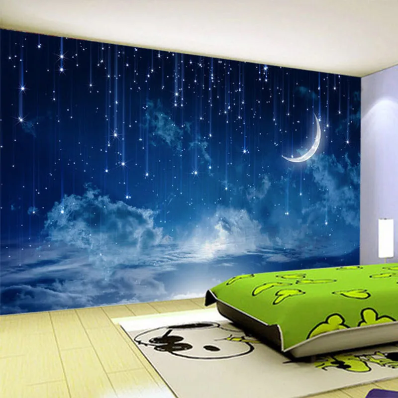 Custom Night Sky - Papier peint Mural personnalisé bleu ciel