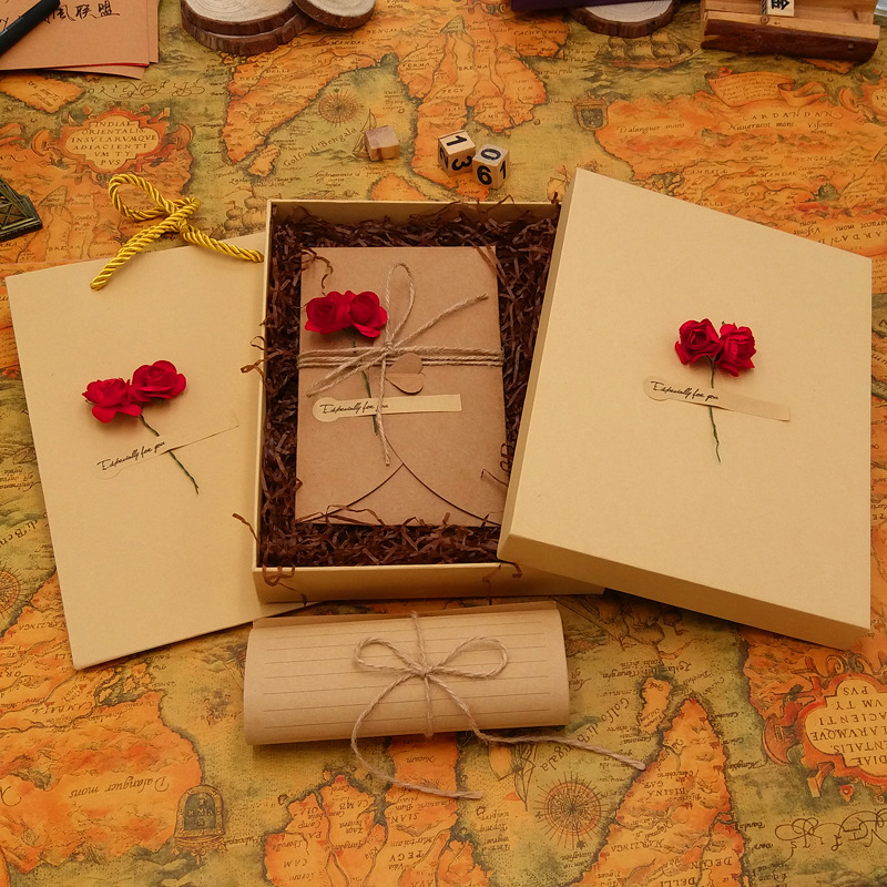 Wax Seal Letter Kit - Enveloppe rétro romantique, décoration florale, carte