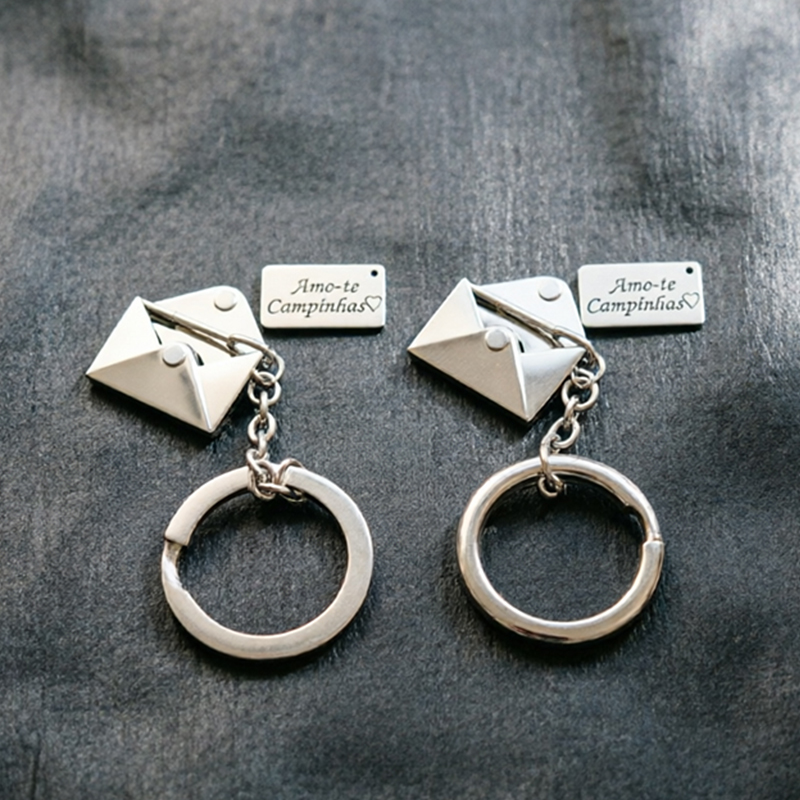Initial Ring Custom - Porte-clés personnalisé en acier inoxydable, gravé