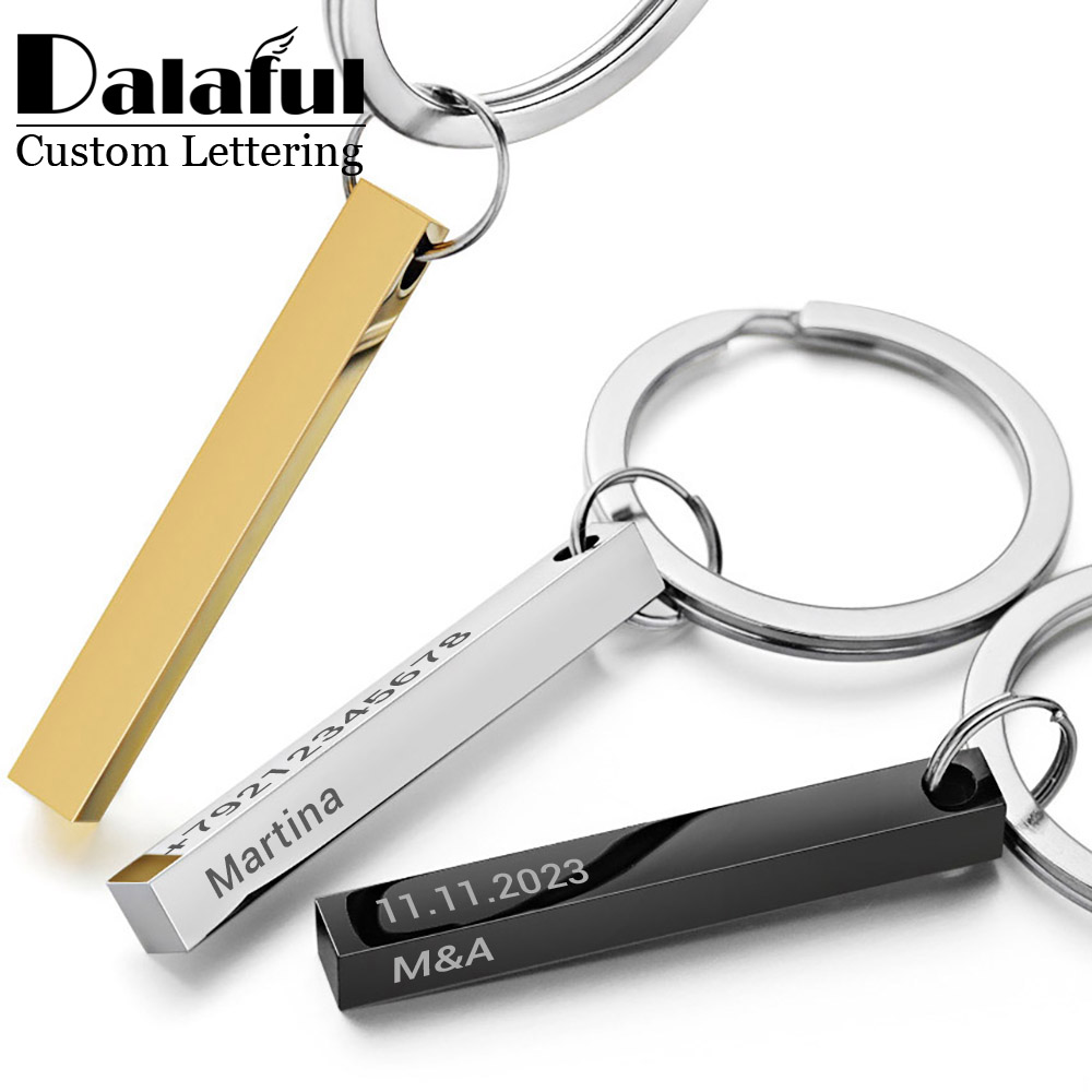 Initial Ring Custom - Personnaliser porte-clés barre 3D porte-clés en
