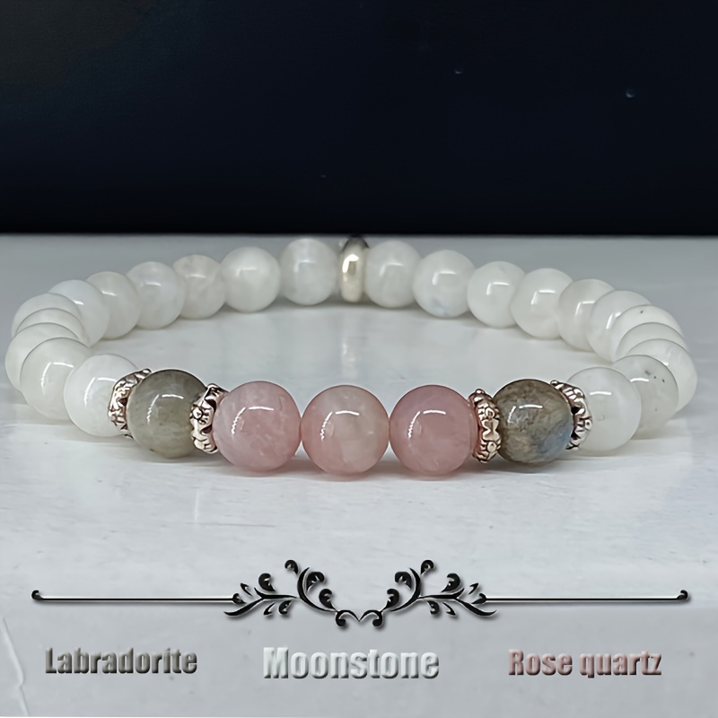 Coordinates Bracelet - 1 pièce/pierre de lune, Labradorite et