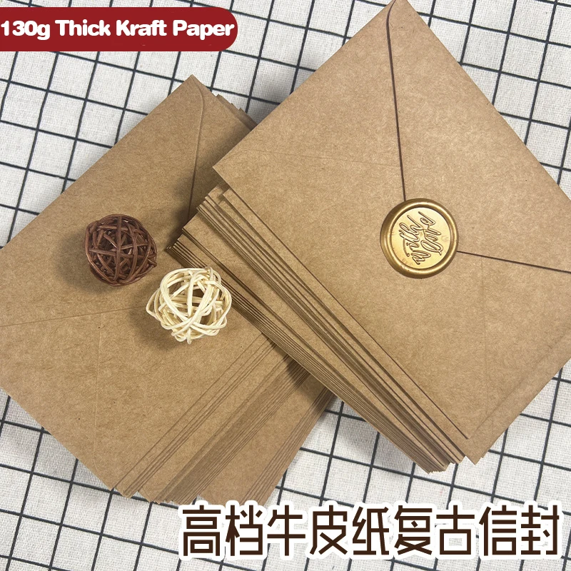 Wax Seal Letter Kit - Enveloppes en papier Kraft brun, 108x158mm,