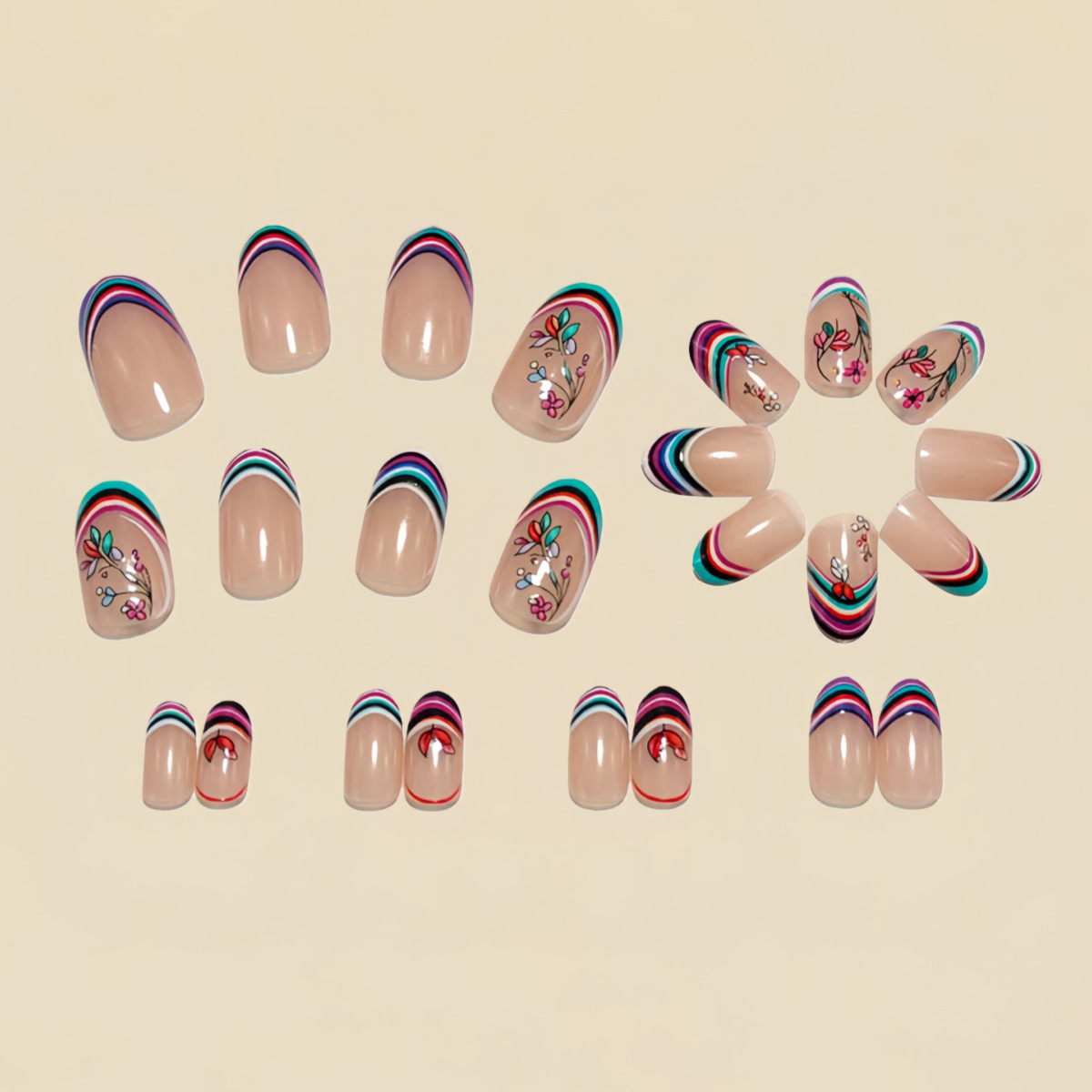 Faux ongles moyens pour femmes - Pressed Flower Art avis et prix