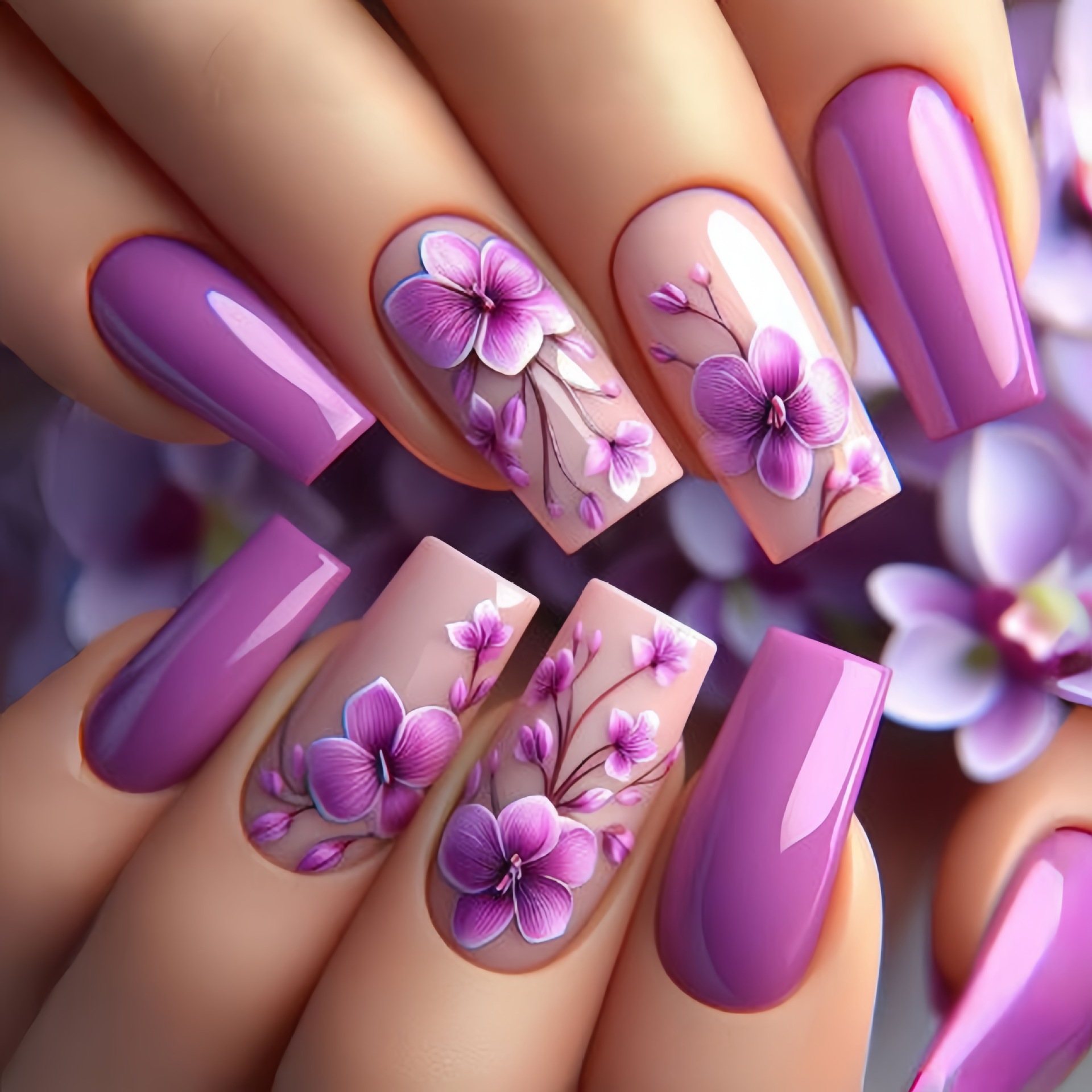 24 pièces/ensemble faux ongles - Pressed Flower Art avis et prix