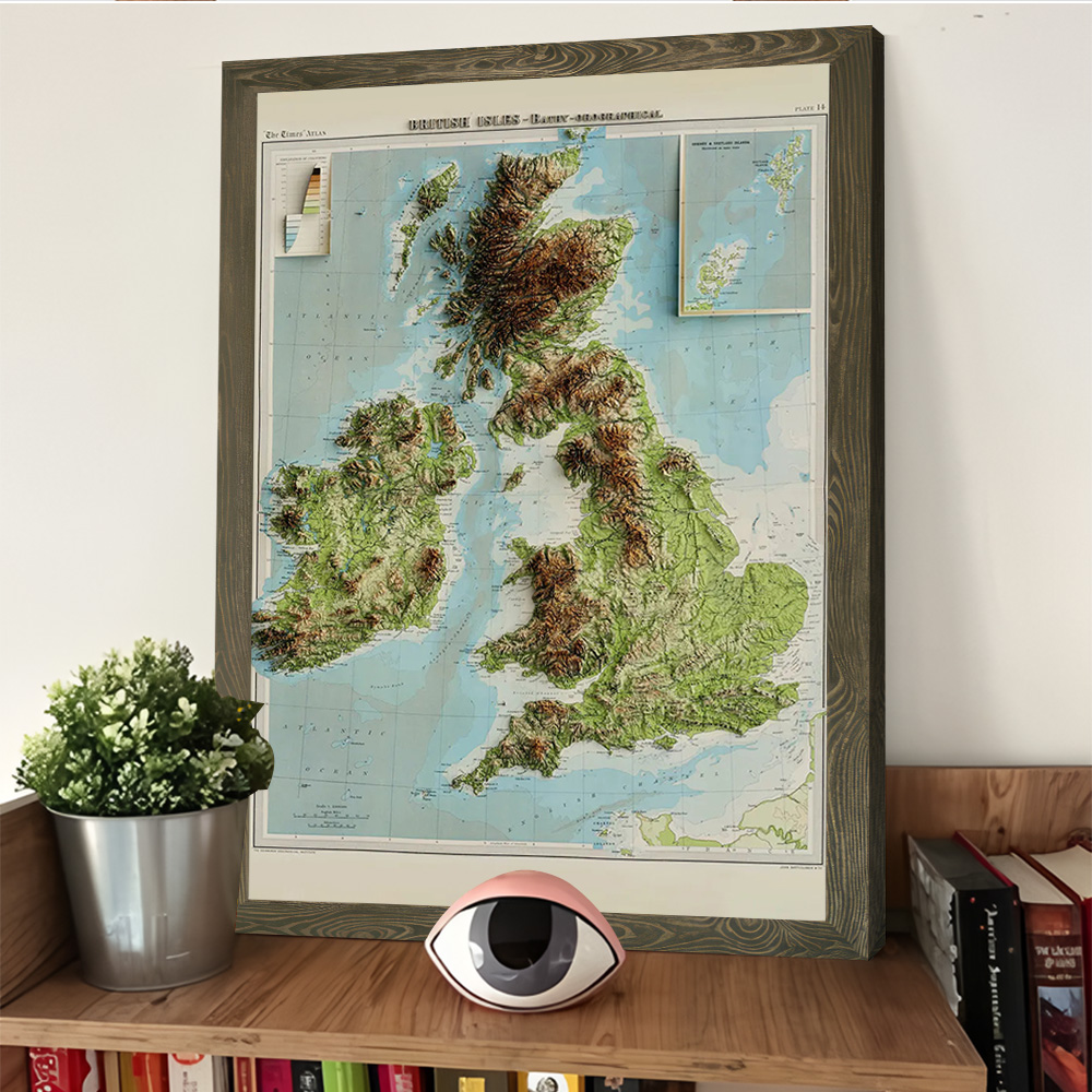 Carte en relief 3D des îles br - Custom Map Poster avis et prix