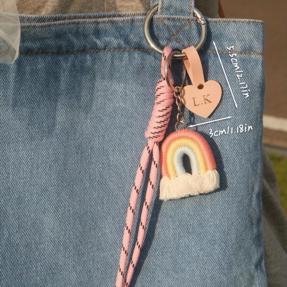 Porte-clés en macramé arc-en-c - Monogram Keychain Leather avis et prix