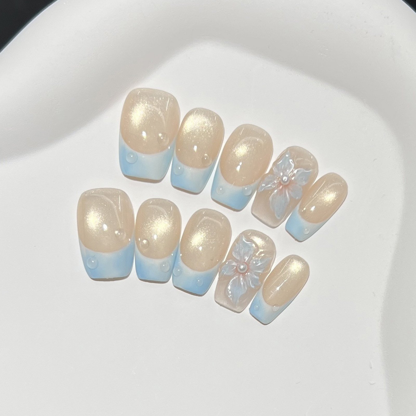 10 faux ongles carrés courts b - Pressed Flower Art avis et prix