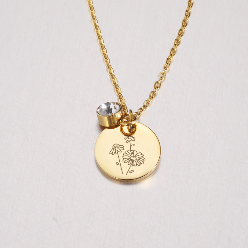 Collier en pierre de naissance - Birth Flower Necklace avis et prix
