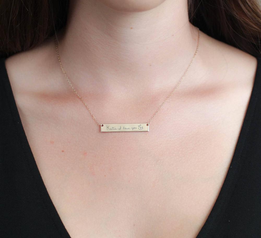 Collier personnalisé avec nom  - Handwriting Necklace Bar avis et prix