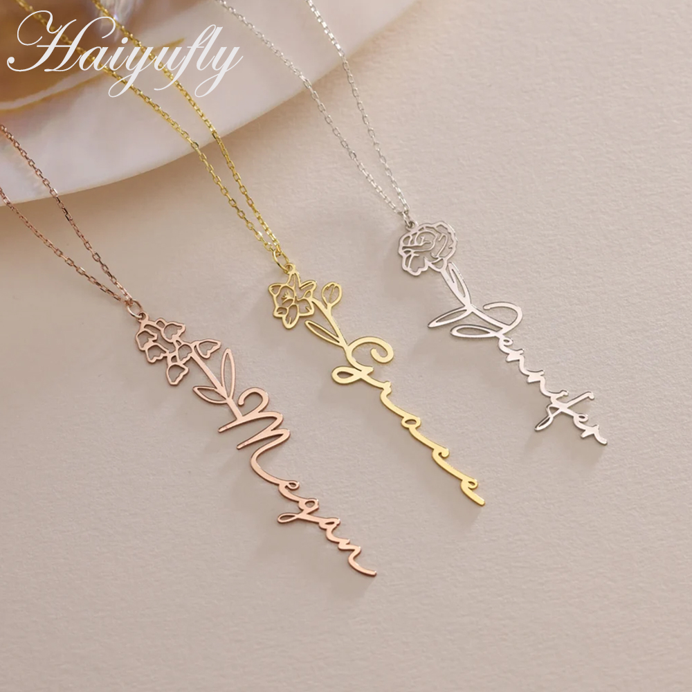 Haiyufly – collier avec nom pe - Birth Flower Necklace avis et prix