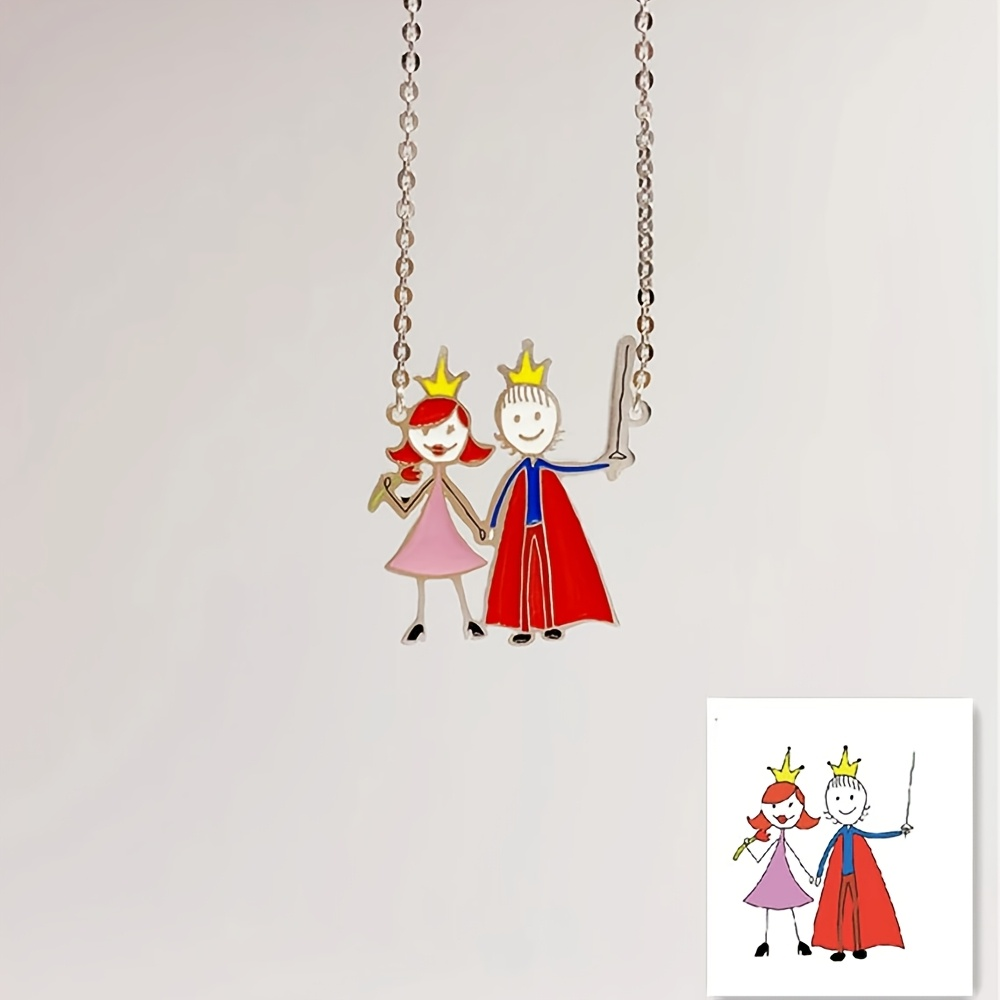 Pendentif souvenir de dessin p - Name Necklace Custom avis et prix